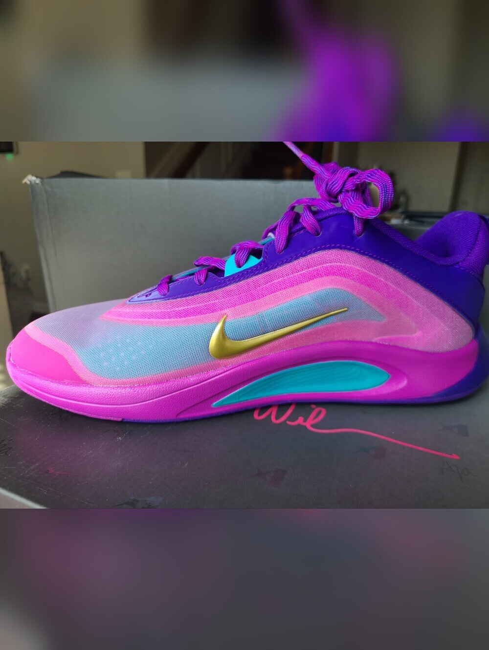 Nike A'One Fire Purple 7 Youth 8.5 women 7 men new with box
